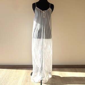 Vintage Diane Von Furstenberg Sheer Stripped Negligee